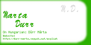 marta durr business card